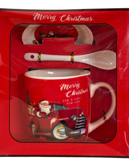 Set cadou Crăciun cană cu capac și linguriță B