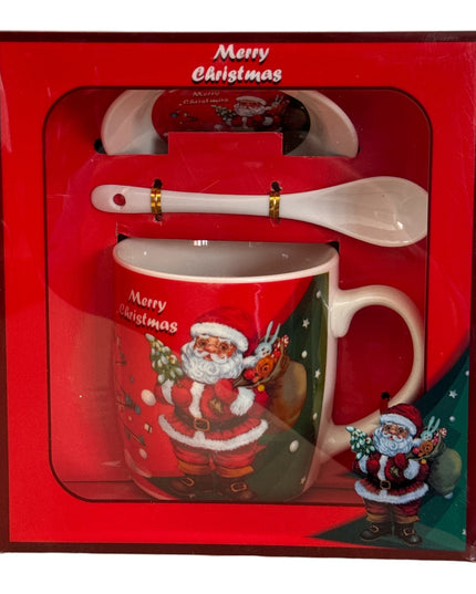 Set cadou Crăciun cană cu capac și linguriță B