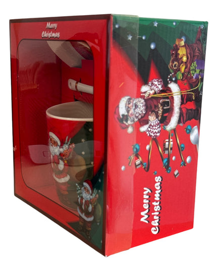 Set cadou Crăciun cană cu capac și linguriță B