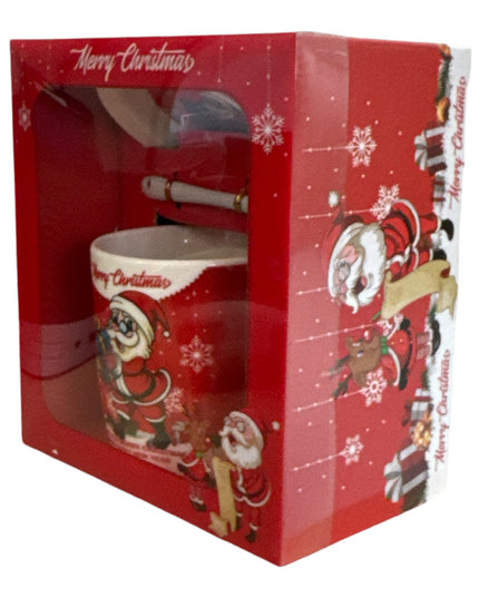 Set cadou Crăciun cană cu capac și linguriță B