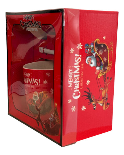 Set cadou Crăciun cană cu capac și linguriță B