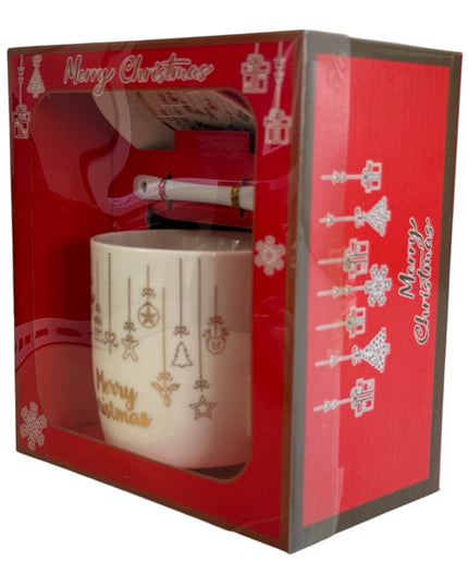 Set cadou cană Crăciun cu capac și linguriță HK2173