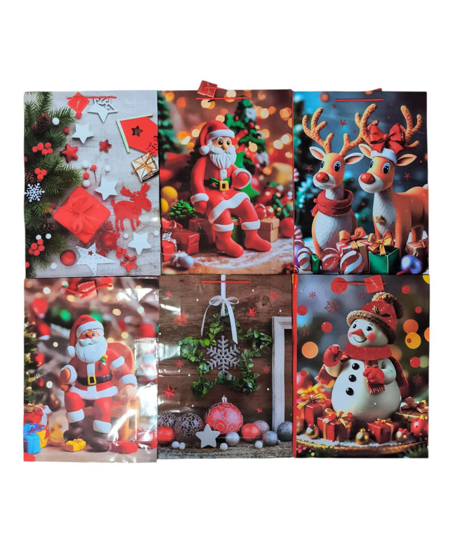 Pungă cadou cu model Crăciun 12/set 55x40cm