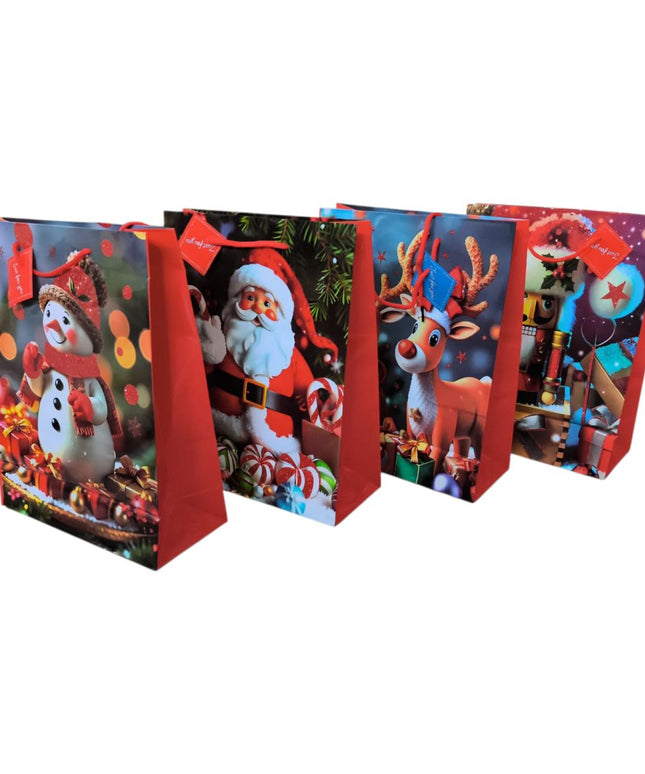 Pungă cadou cu model Crăciun 12/set 25x17cm