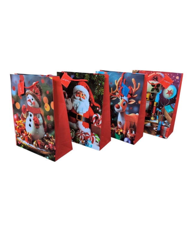 Pungă cadou cu model Crăciun 12/set 33x26cm