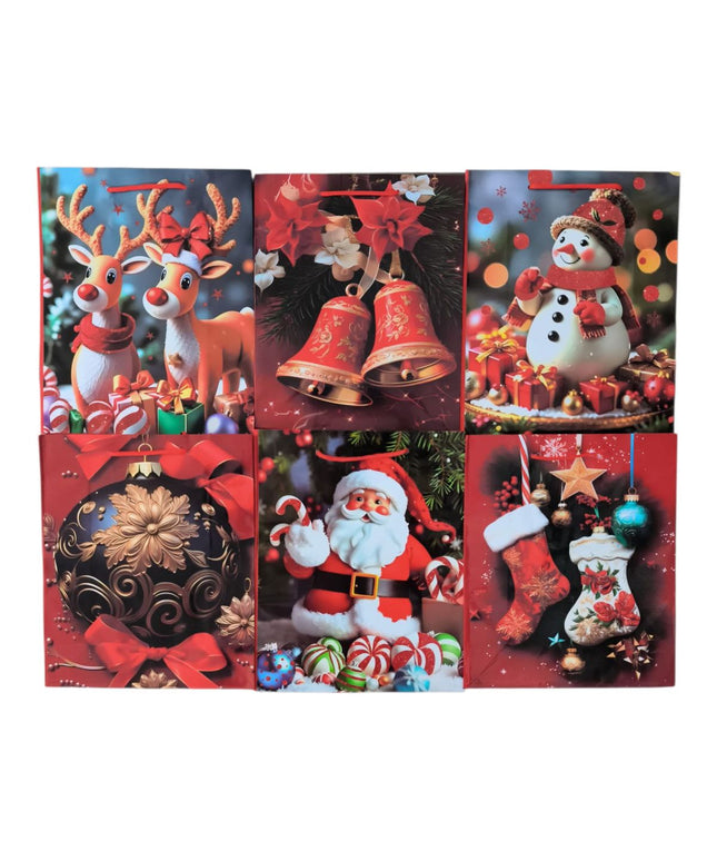 Pungă cadou cu model Crăciun 12/set 25x17cm