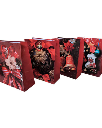 Pungă cadou cu model Crăciun 12/set 33x26cm