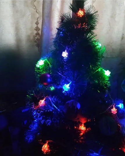 Instalație Luminoasă de Crăciun - Cuburi Cristaline Multicolore, 220V