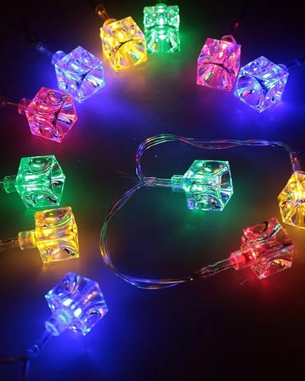 Instalație Luminoasă de Crăciun - Cuburi Cristaline Multicolore, 220V