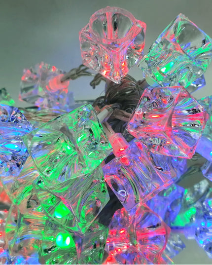 Instalație Luminoasă de Crăciun - Cuburi Cristaline Multicolore, 220V
