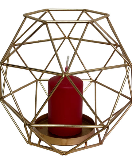 Suport lumânare metalic, ambalaj cadou elegant 15x14cm 931-1