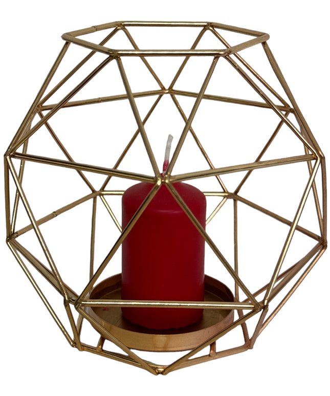 Suport lumânare metalic, ambalaj cadou elegant 15x14cm 931-1