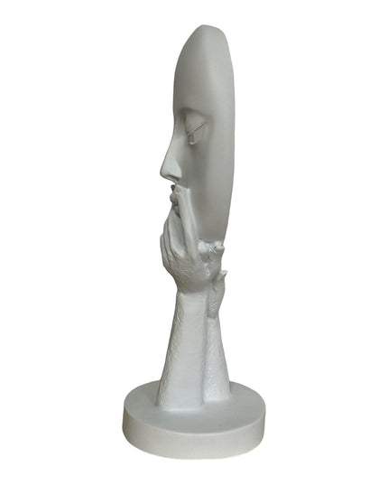 Statuie Față abstractă Alb 36cm