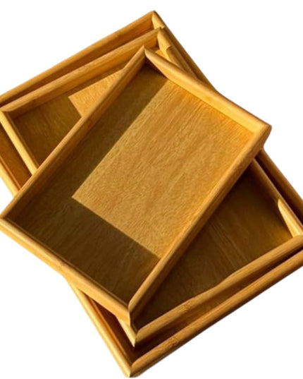 Tavă decorativă 3/set din lemn 40x30cm