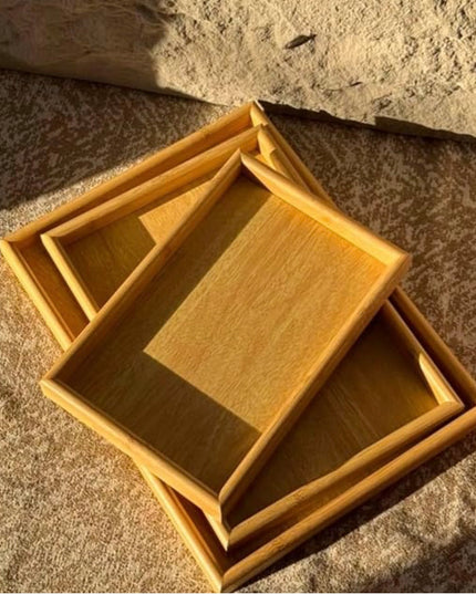 Tavă decorativă 3/set din lemn 40x30cm