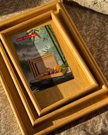Tavă decorativă 3/set din lemn 40x30cm
