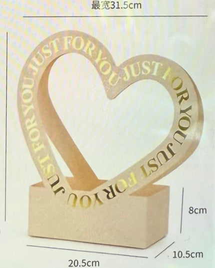 Cutie decorativă cu inimă „Just For You” culoare Auriu 30x20cm
