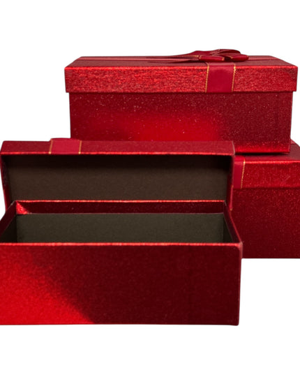 Set de 3 Cutii Cadou Roșii 23cm