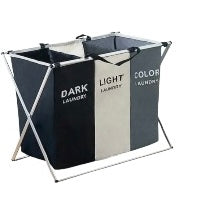Coș de rufe compartimentat inteligent 3 în 1 Negru/Alb/Color cod1102-3