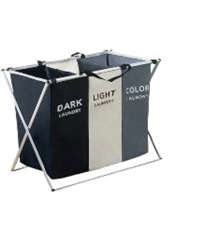 Coș de rufe compartimentat inteligent 3 în 1 Negru/Alb/Color cod1102-3