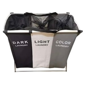 Coș de rufe compartimentat inteligent 3 în 1 Negru/Alb/Color cod1102-3