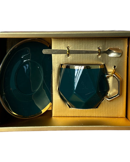 Set cadou ceașcă cu farfurie și linguriță LUCKY