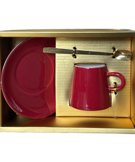 Set cadou ceașcă cu farfurie și linguriță AB061