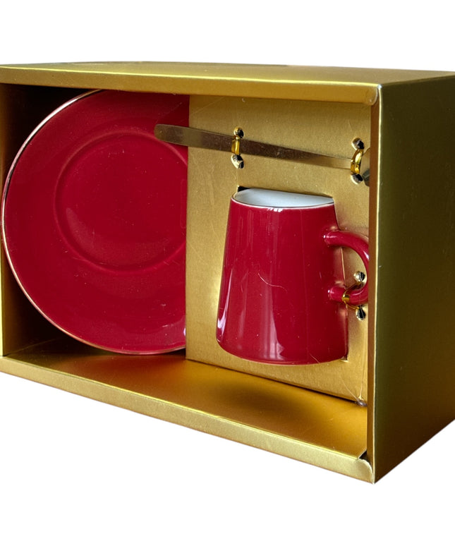 Set cadou ceașcă cu farfurie și linguriță AB061