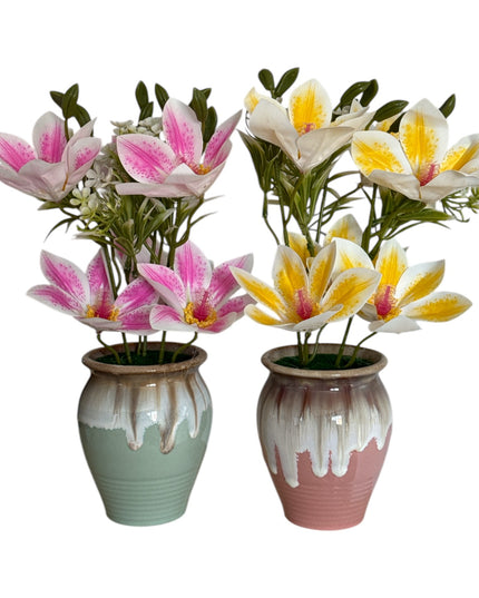 Flori artificiale decorative în ghiveci ceramic 30cm 092-6