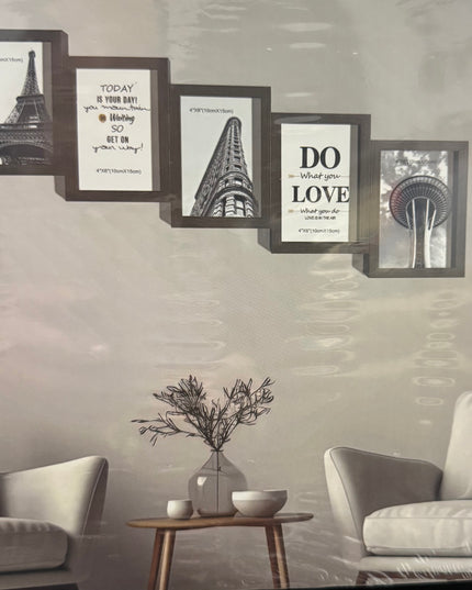 Set decorativ de 5 rame foto 60x19cm cod1115-7