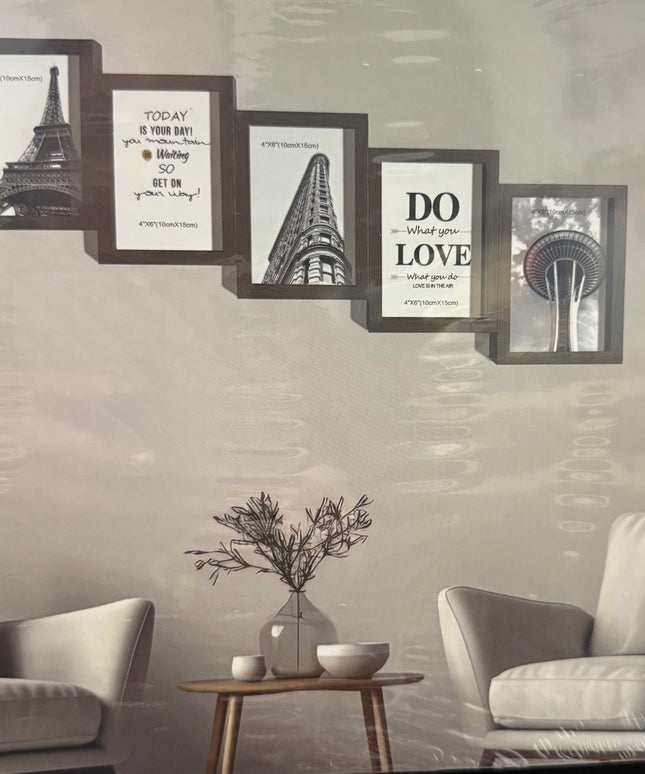 Set decorativ de 5 rame foto 60x19cm cod1115-7