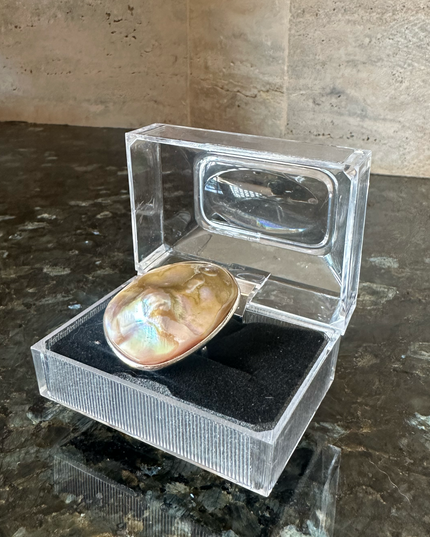 Inel reglabil cu Sidef mediu și cutie de cadou