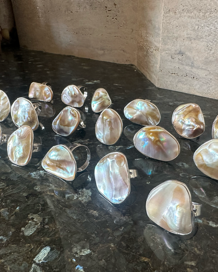 Inel reglabil cu Sidef mediu și cutie de cadou