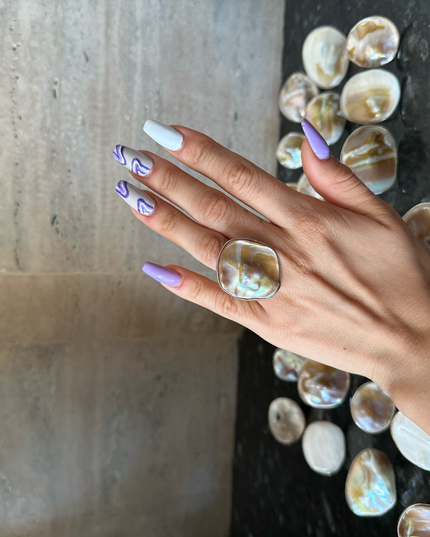 Inel reglabil cu Sidef mediu și cutie de cadou