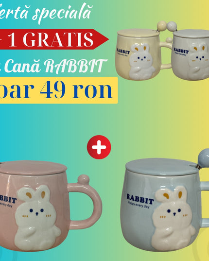 Set cană Rabbit 1 + 1 GRATIS