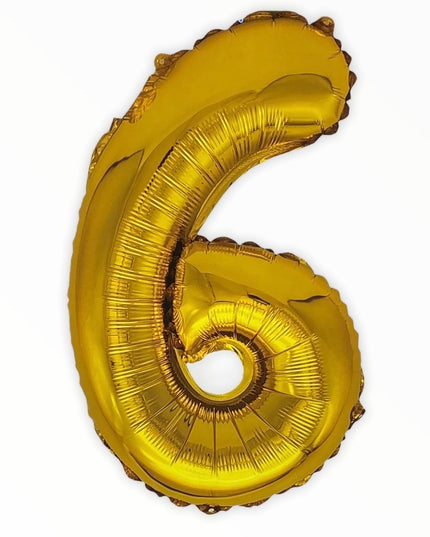 Balon din Folie în Formă de Cifră – 40 cm, Auriu