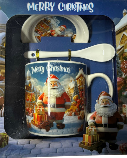 Set cadou Crăciun cană cu capac și linguriță HK2178