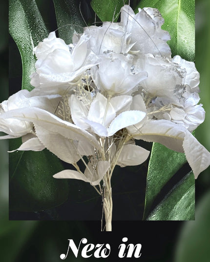 Buchet mireasă cu sclipici 40cm