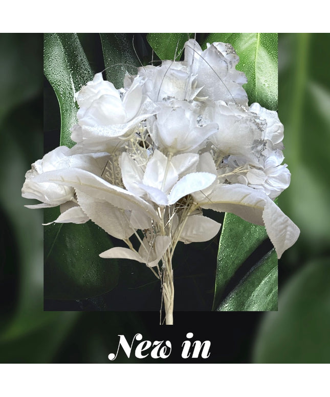 Buchet mireasă cu sclipici 40cm