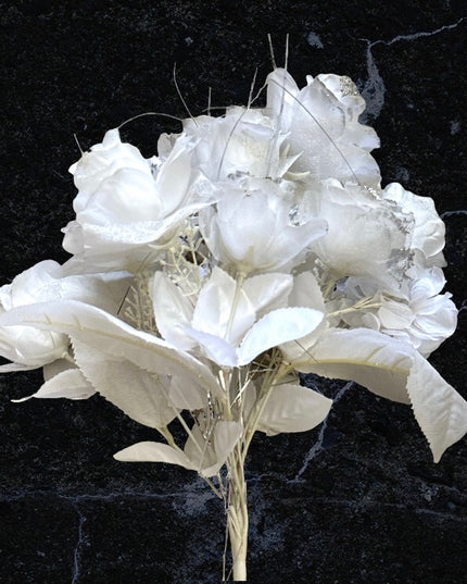 Buchet mireasă cu sclipici 40cm