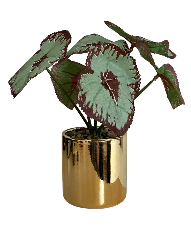 Ghiveci ceramic auriu cu frunze  E52  25cm