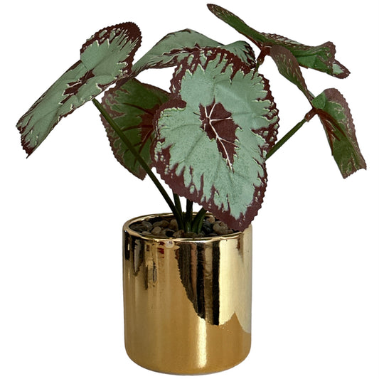 Ghiveci ceramic auriu cu frunze  E52  25cm