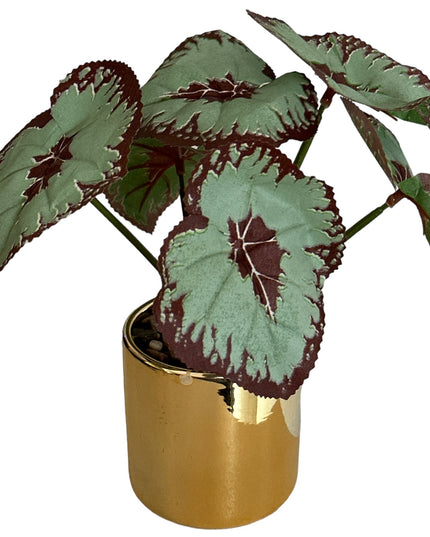 Ghiveci ceramic auriu cu frunze  E52  25cm