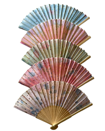 Evantai lemn cu pânză 5/set