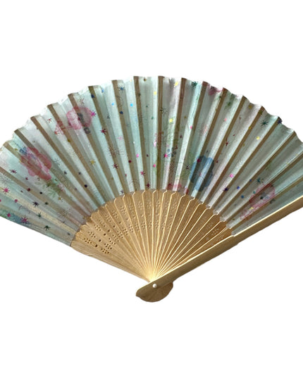 Evantai lemn cu pânză 5/set