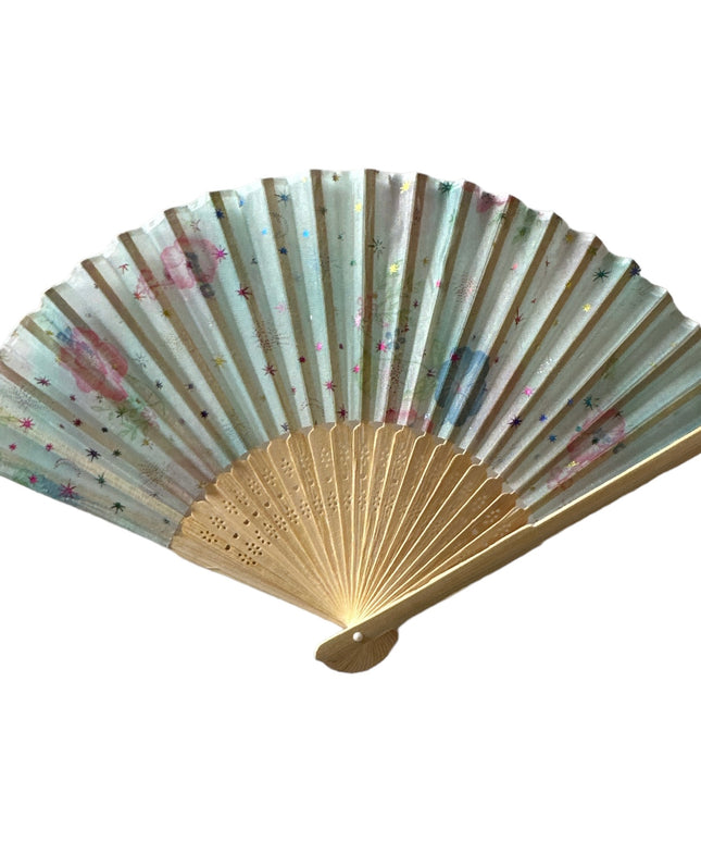 Evantai lemn cu pânză 5/set