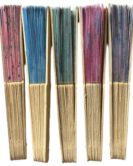 Evantai lemn cu pânză 5/set