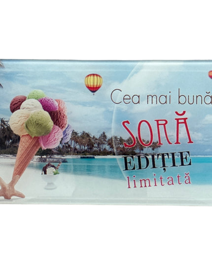 Tablou decorativ din sticlă cu mesaj pentru Sora