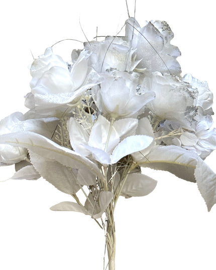 Buchet mireasă cu sclipici 40cm