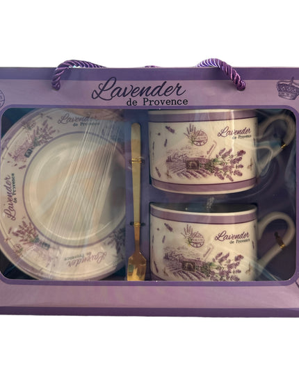 Set cadou 2 căni cu farfurie și linguriță HM16